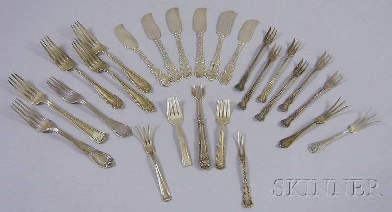 Appraisal: Twenty-five Sterling Silver Forks and Knives including a set of