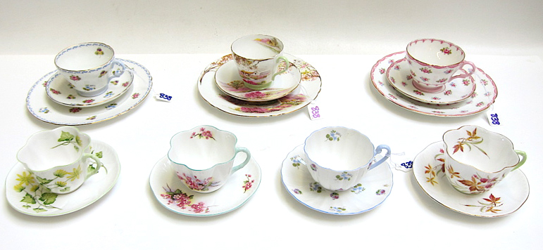 Appraisal: SEVEN SHELLEY TEACUP SAUCER SETS AND THREE PLATES pieces in