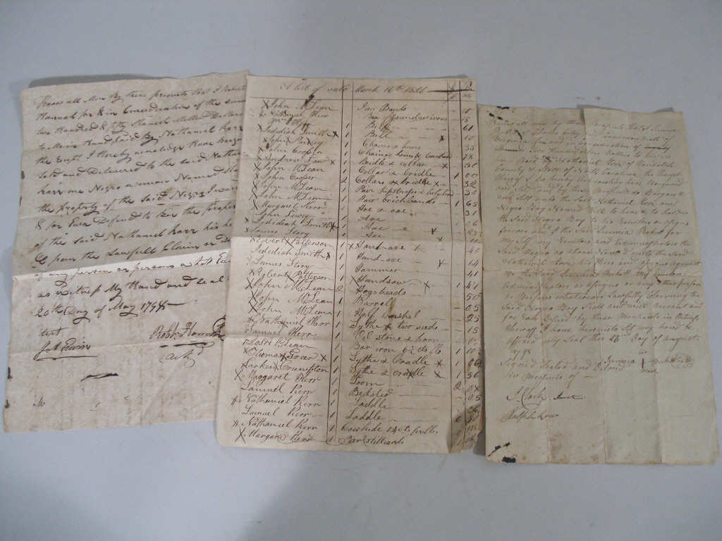 Appraisal: Five North Carolina Kerr Family Slave Documents from the home