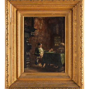 Appraisal: Pieter J Verhaert Belgian - A Gentleman Reading oil on