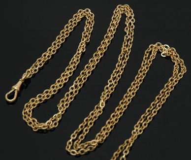 Appraisal: A gold guard chain Set with a swivel clasp fitting