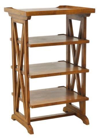 Appraisal: Continental walnut etagere book stand th c having four tiers