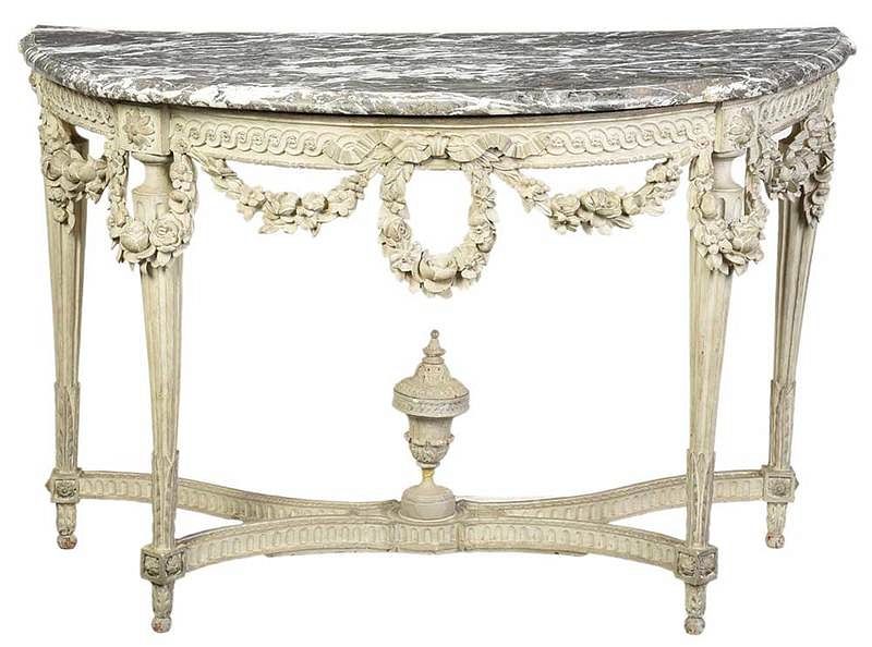 Appraisal: Louis XVI Style Marble Top Console Table French th century