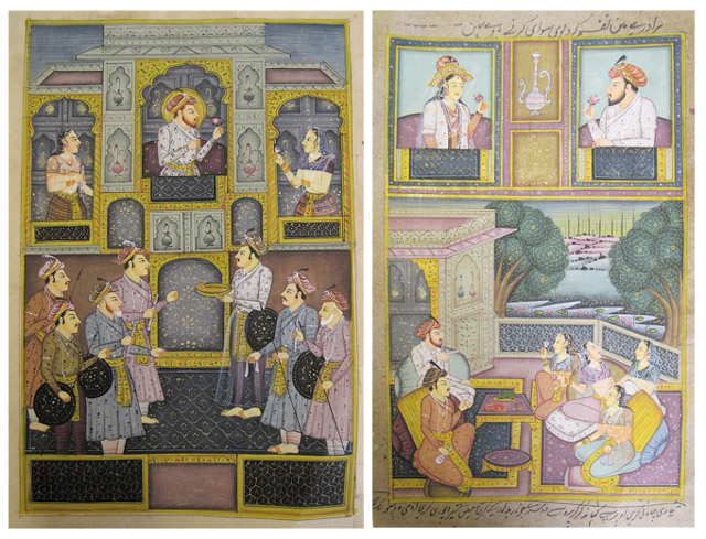 Appraisal: TWO ISLAMIC PAINTINGS gouache on heavy paper Each depicts a