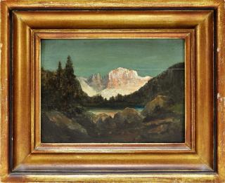 Appraisal: FINE Hudson River Miniature Painting of Yosemite UNITED STATES CIRCA