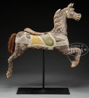 Appraisal: CARVED CAROUSEL HORSE BY CHARLES DARE Charles W Dare 'Track'