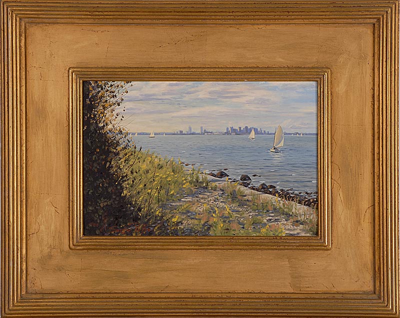 Appraisal: SERGIO ROFFOAmerican ContemporaryView From Long Island Boston Harbor Signed lower