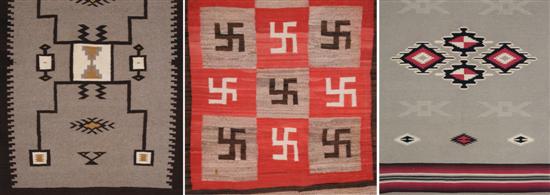 Appraisal: A Native American Swastika Rug Length of largest x inches