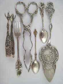 Appraisal: A mixed lot of continental white metal tests silver serving