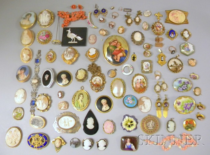 Appraisal: Group of Antique Jewelry including a large number of cameo