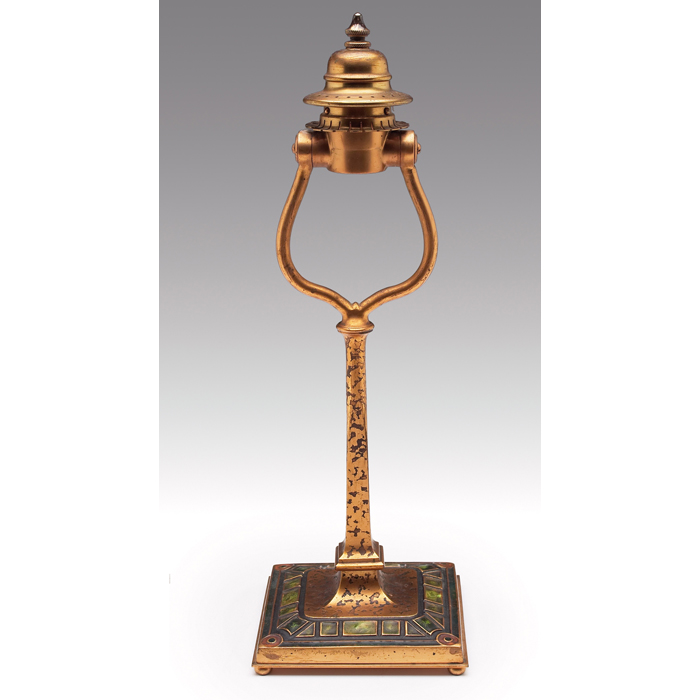 Appraisal: Tiffany Furnaces lamp base bronze with an original gold dore