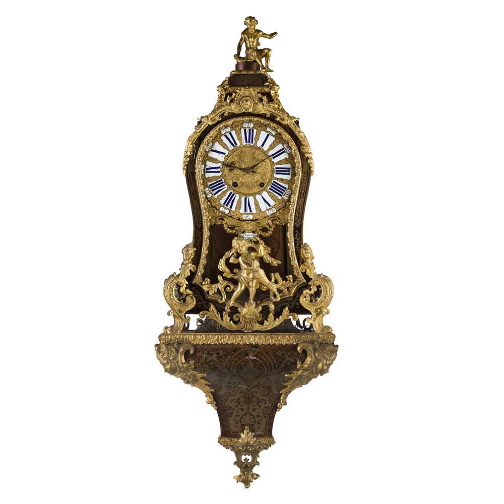 Appraisal: FRENCH R GENCE BOULLE MARQUETRY BRACKET CLOCK AND BRACKET LE