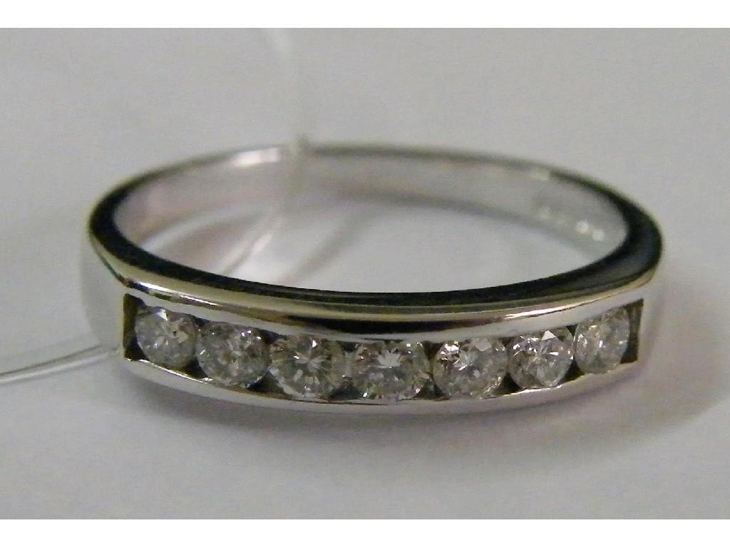 Appraisal: ct white gold channel set diamond half eternity ring size