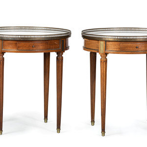 Appraisal: A Pair of Jacques Bodart Louis XVI Style Marble Top