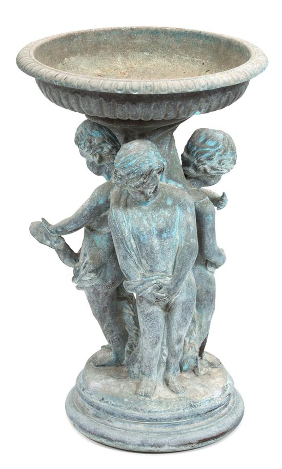 Appraisal: Sale Lot A Bronze Fountain with Circular Bowl having three