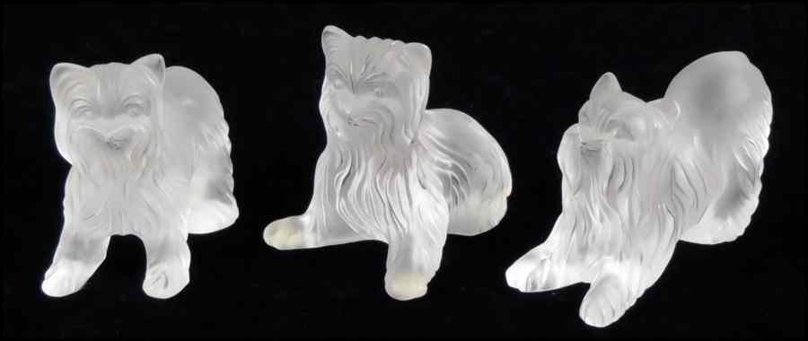 Appraisal: THREE LALIQUE FROSTED GLASS ANIMALS Condition No apparent condition issues