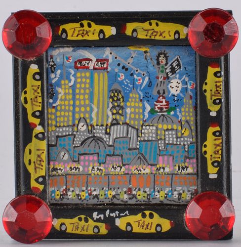 Appraisal: BENNY CARTER - MINIATURE FOLK ART PAINTING painting on wood