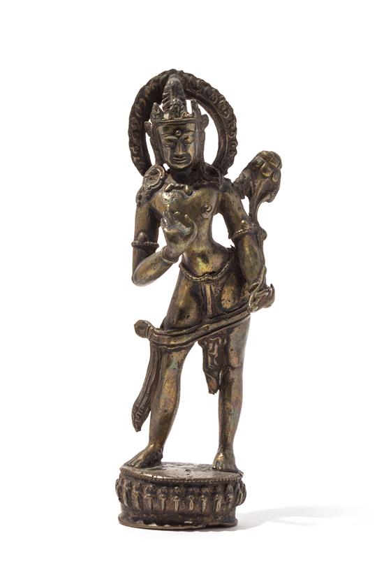 Appraisal: Sale Lot A Gilt Bronze Figure of a Bodhisattva the