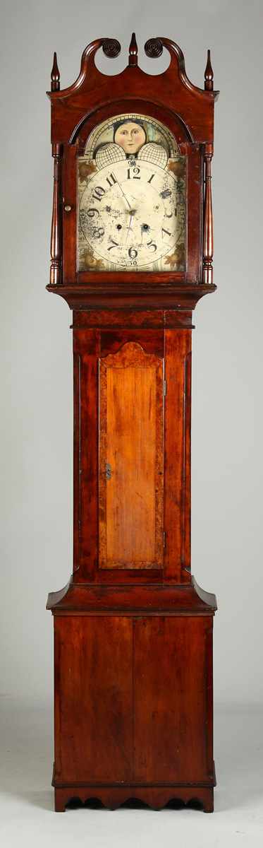 Appraisal: New England Cherry Tall Case Clock Case has old finish