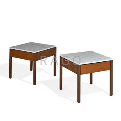 Appraisal: RICHARD SCHULTZ KNOLL Pair of single-drawer side tables USA s