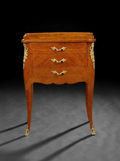 Appraisal: Louis XV-Style Kingwood Secretaire Commode late th century the shaped