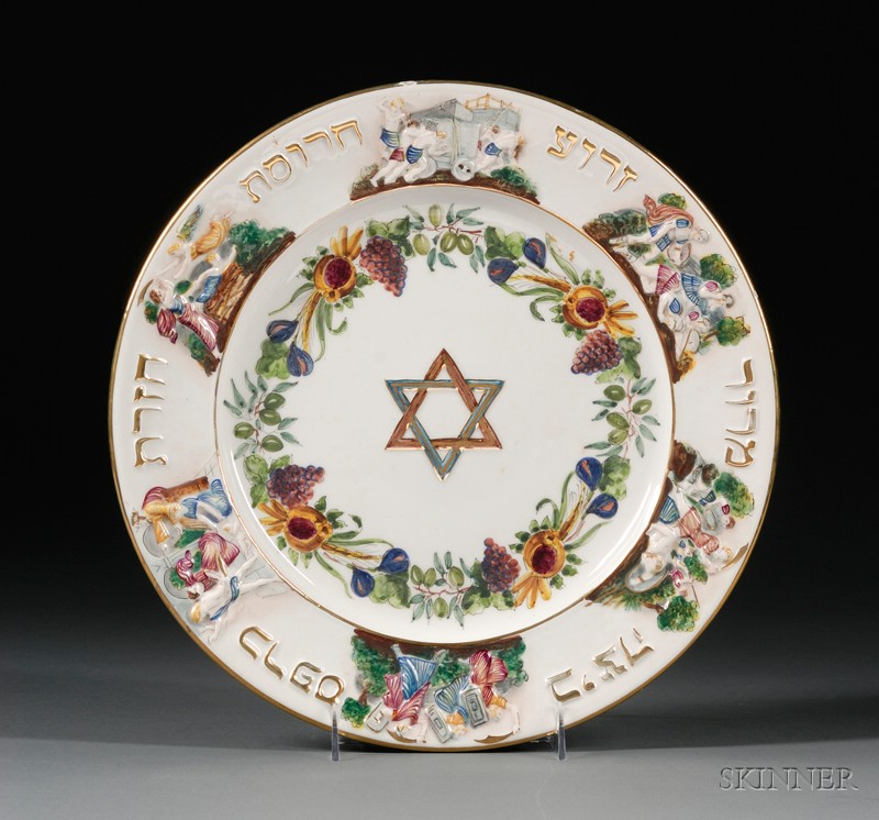 Appraisal: Large Capo di Monte Porcelain Passover Seder Plate Italy th