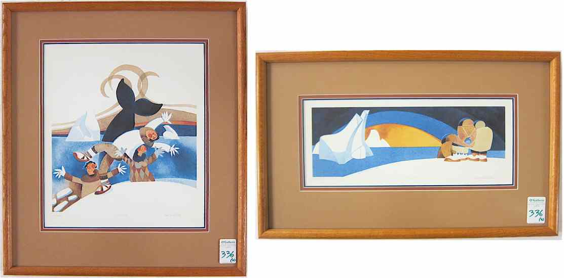 Appraisal: RIE MUNOZ TWO OFF-SET COLOR LITHOGRAPHS Alaska th century titled