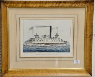 Appraisal: Currier Ives New York Ferry Boat hand colored lithograph sight