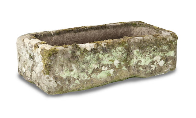 Appraisal: An th th century carved stone trough Of rectangular form