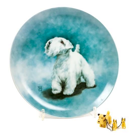 Appraisal: Two Sealyham Terrier Articles Diameter of plate inches Two Sealyham