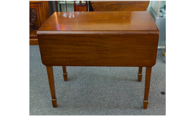 Appraisal: Mahogany Drop Leaf Table On Square Tapering Legs