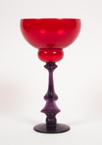 Appraisal: Daum France glass wine stem by Dali amethyst pate-de-ver stem