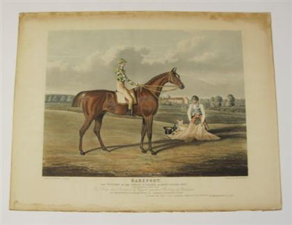 Appraisal: piece Hand-Colored Aquatint Herring John Frederick Barefoot the Winner of