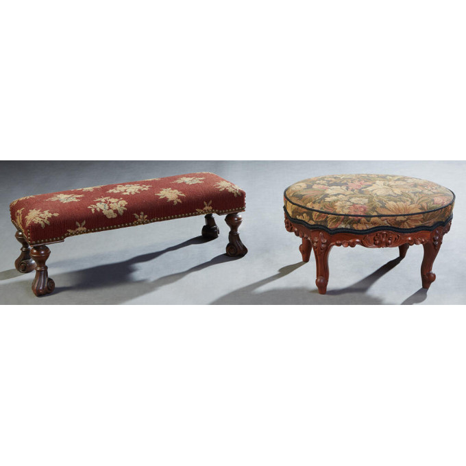 Appraisal: Two French Carved Walnut Louis XV Style Footstools early th