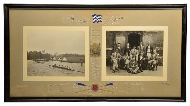 Appraisal: A GROUP OF THREE OXFORD UNIVERSITY ORIEL COLLEGE ROWING PHOTOGRAPHS