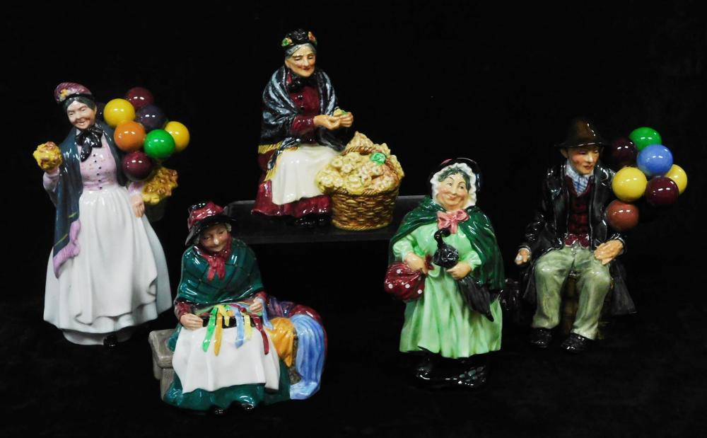 Appraisal: Royal Doulton bone china figures five pieces including Silks and