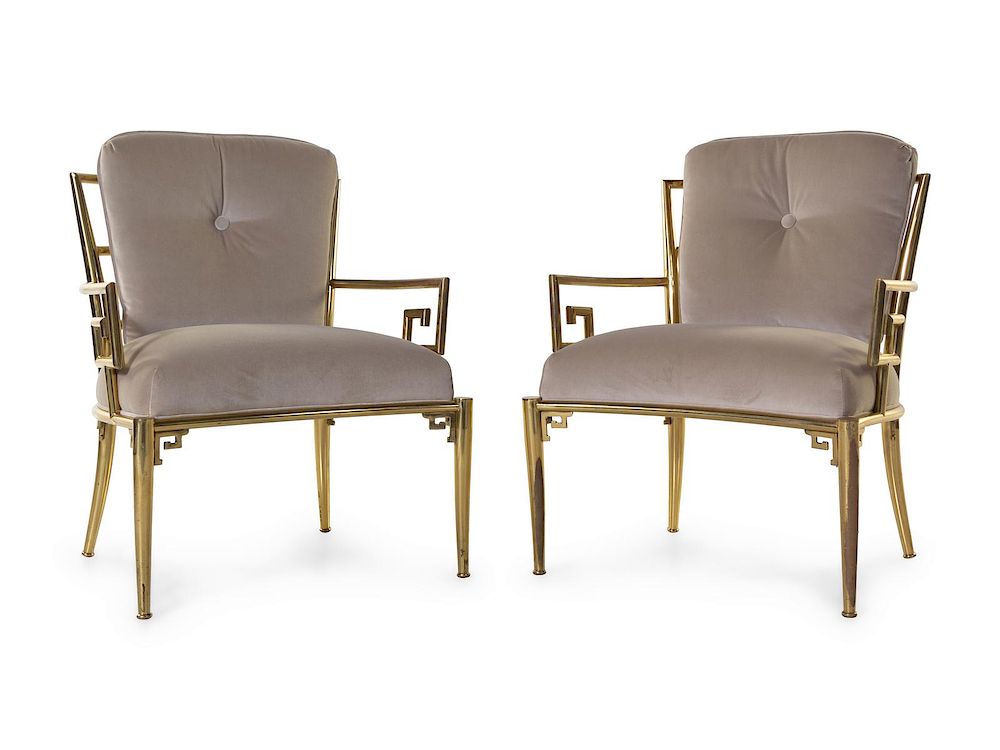 Appraisal: Mastercraft American Mid th Century Pair of Greek Revival Lounge