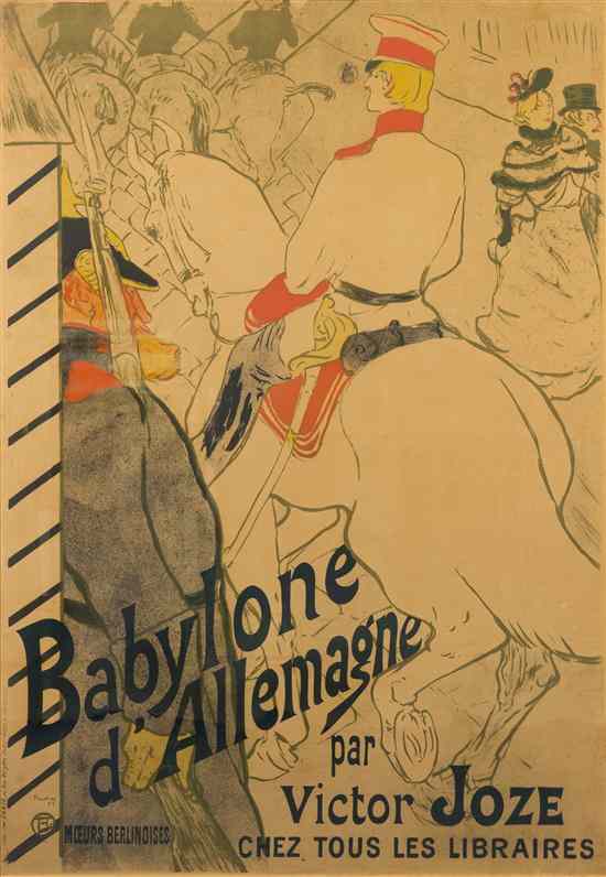 Appraisal: Henri de Toulouse-Lautrec French - Babylone d'Allemagne color lithograph Chaix