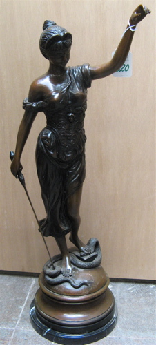 Appraisal: BRONZE FIGURE OF JUSTICE a copy of the original The