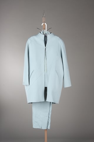 Appraisal: CHADO pale blue long cashmere jacket with signature stitching and