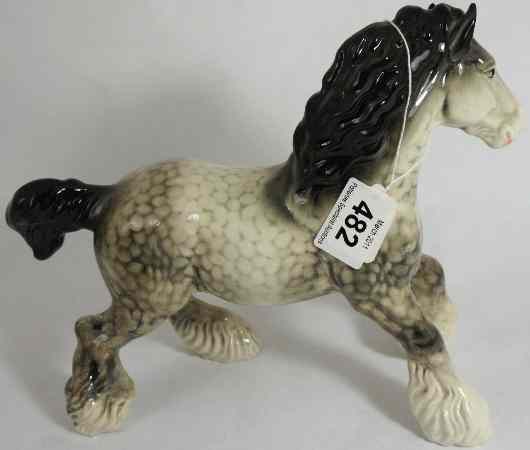 Appraisal: Beswick Cantering Shire Horse in Rocking Horse Grey restored rear