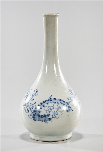 Appraisal: Korean blue and white porcelain vase with bamboo and foliate