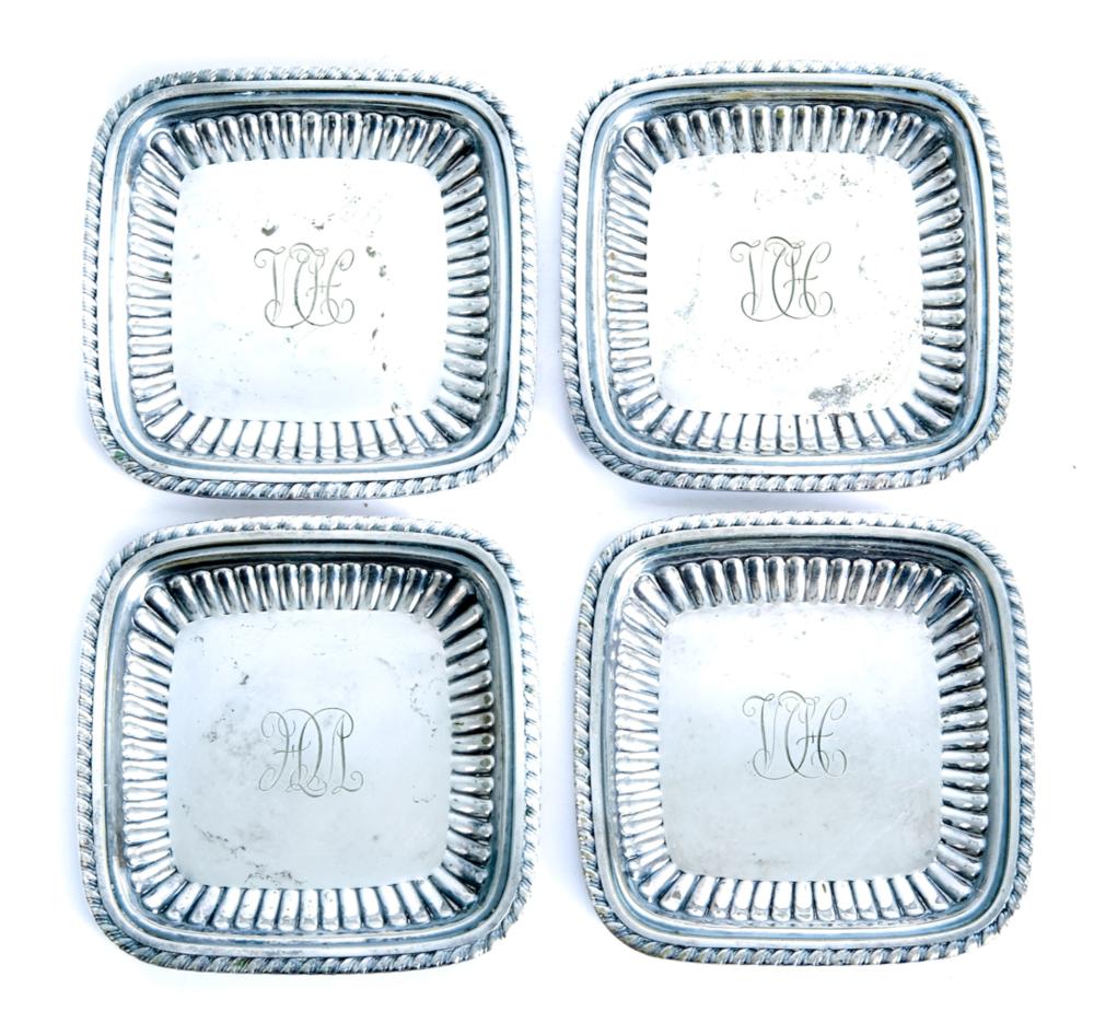 Appraisal: SET OF FOUR TIFFANY CO SILVER BUTTER PATSSet of four