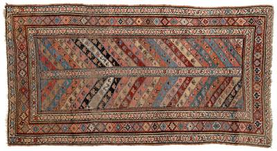 Appraisal: Caucasian rug probably Gandje central panel with rows of diagonal