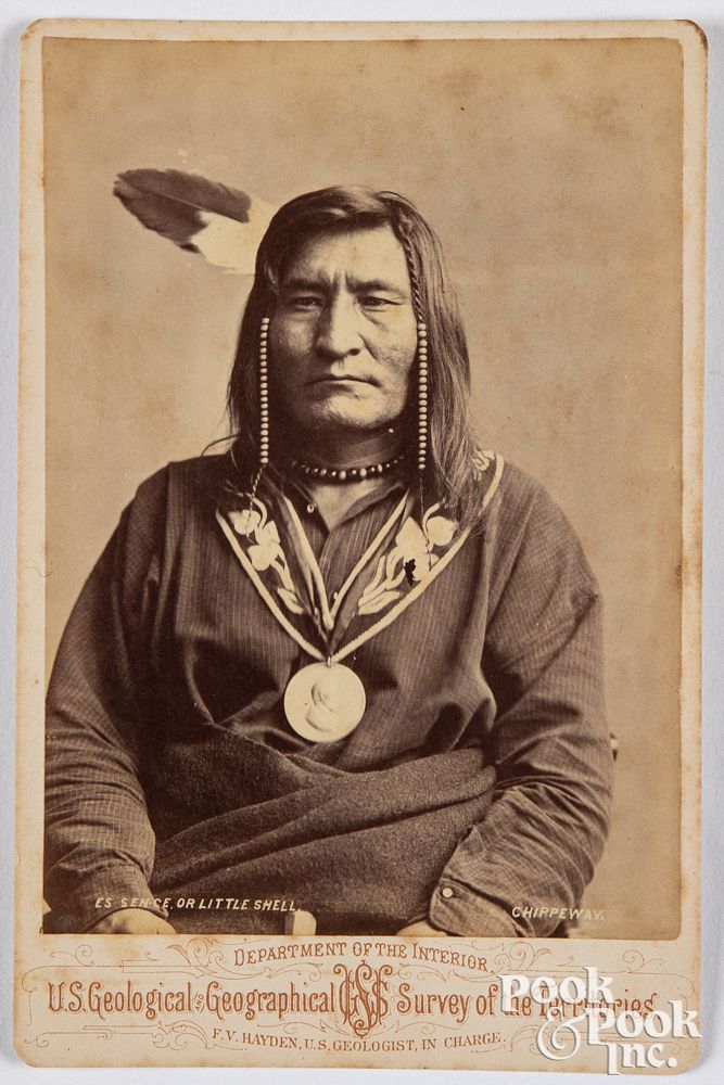 Appraisal: Native American Indian photo Little Shell Native American Indian cabinet