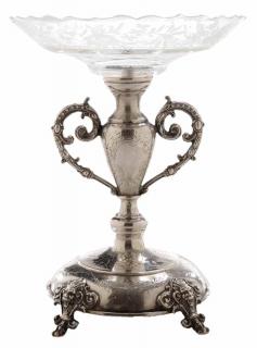 Appraisal: Austria Hungary Silver and Glass Compote late th early th