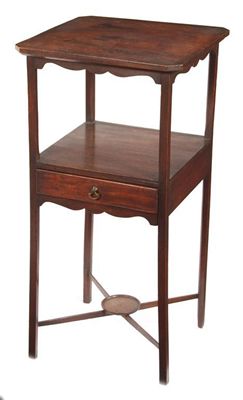 Appraisal: A George III mahogany square washstand with a later top