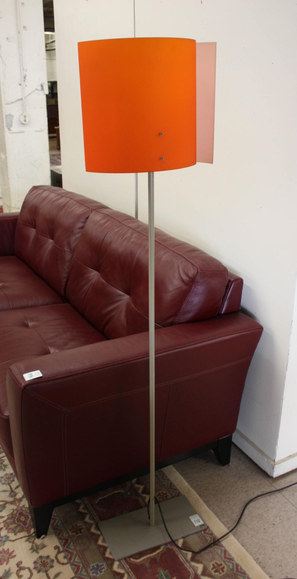 Appraisal: ITALIAN MODERN FLOOR LAMP Foscarini Murano Italy c -part orange