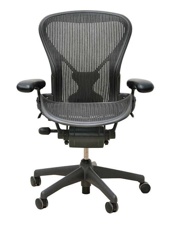 Appraisal: H M AERON OFFICE CHAIR Perforated plastic and rubber on