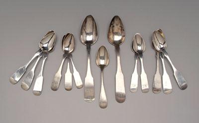 Appraisal: Maryland coin silver spoons makers include A E Warner Canfield